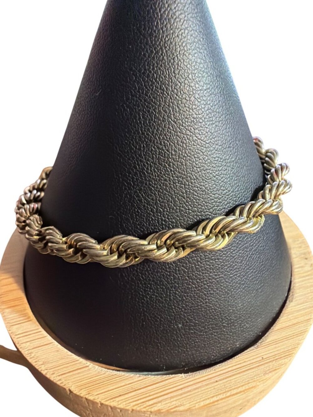 Vintage Twisted Rope Chain Bracelet Silver Tone Chunky Layer Stack Estate 7.25"